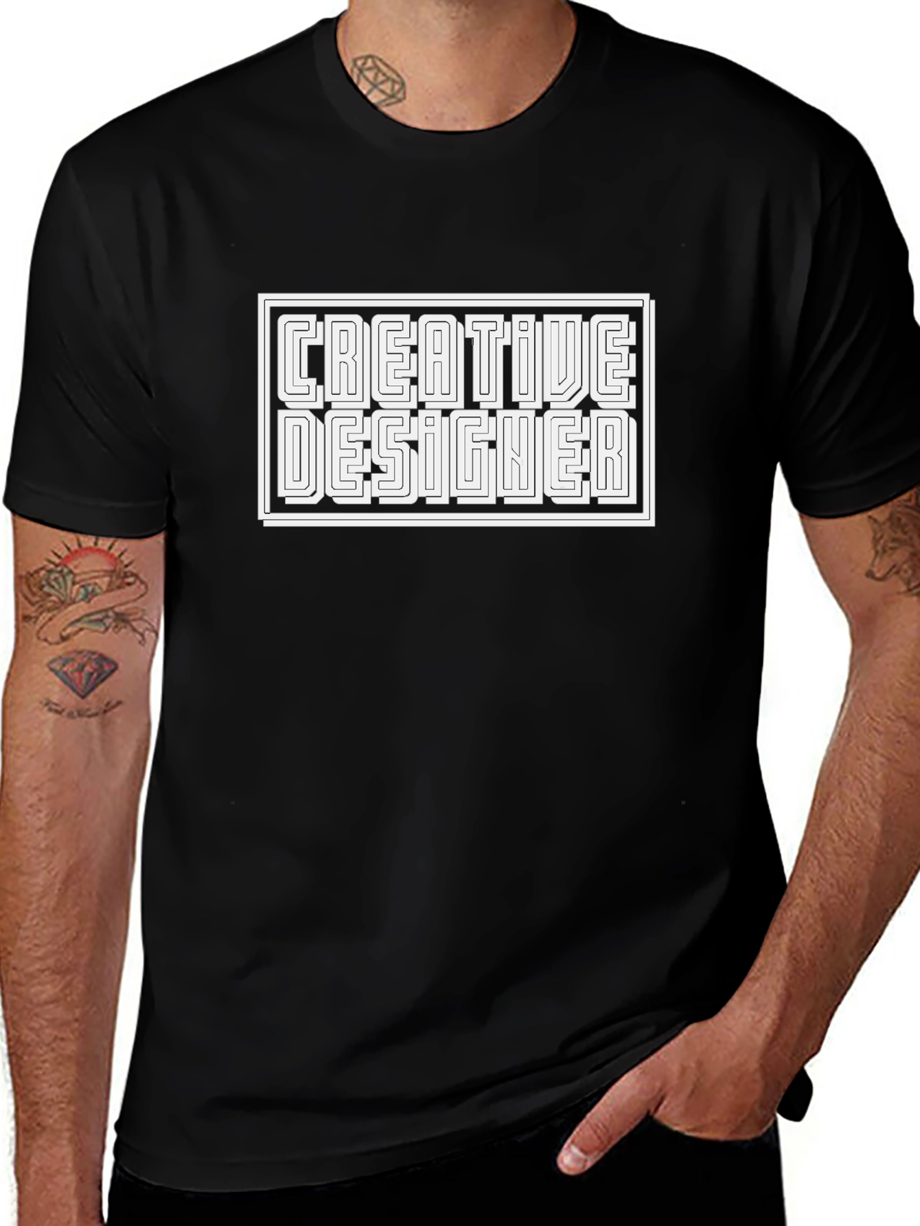 Creative Designer Black Graphic Tee