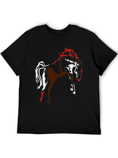 Graphic Horse Tee - Black Stylish Mens T-Shirt