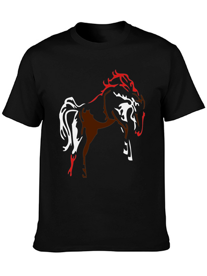Graphic Horse Tee - Black Stylish Mens T-Shirt