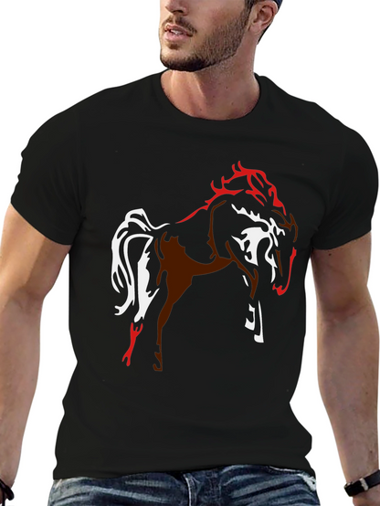Graphic Horse Tee - Black Stylish Mens T-Shirt