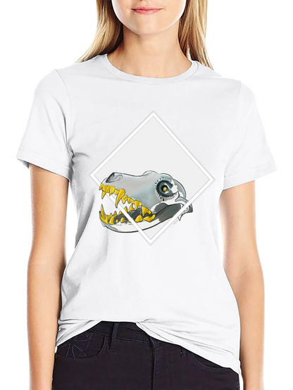 Robo-Dino Graphic Tee - Black Cotton Blend