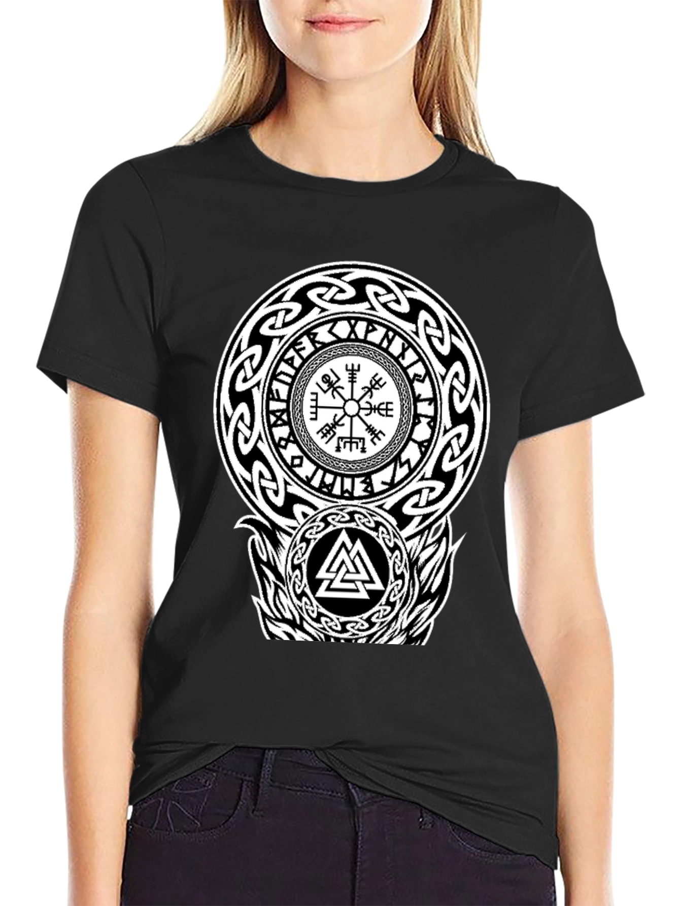 Viking Symbol Graphic Print T-Shirt