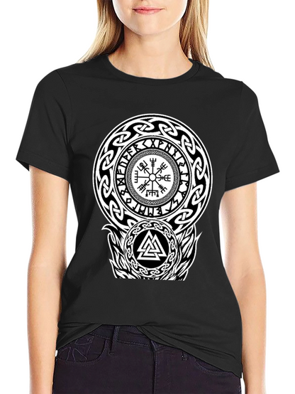 Viking Symbol Graphic Print T-Shirt