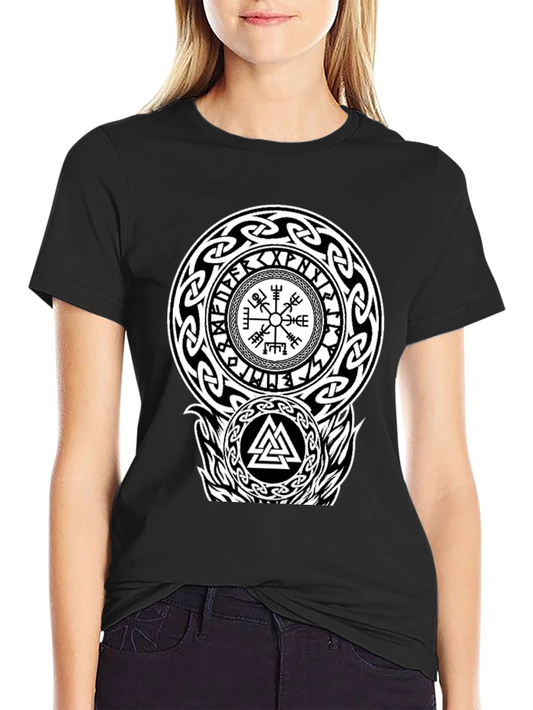 Viking Symbol Graphic Print T-Shirt