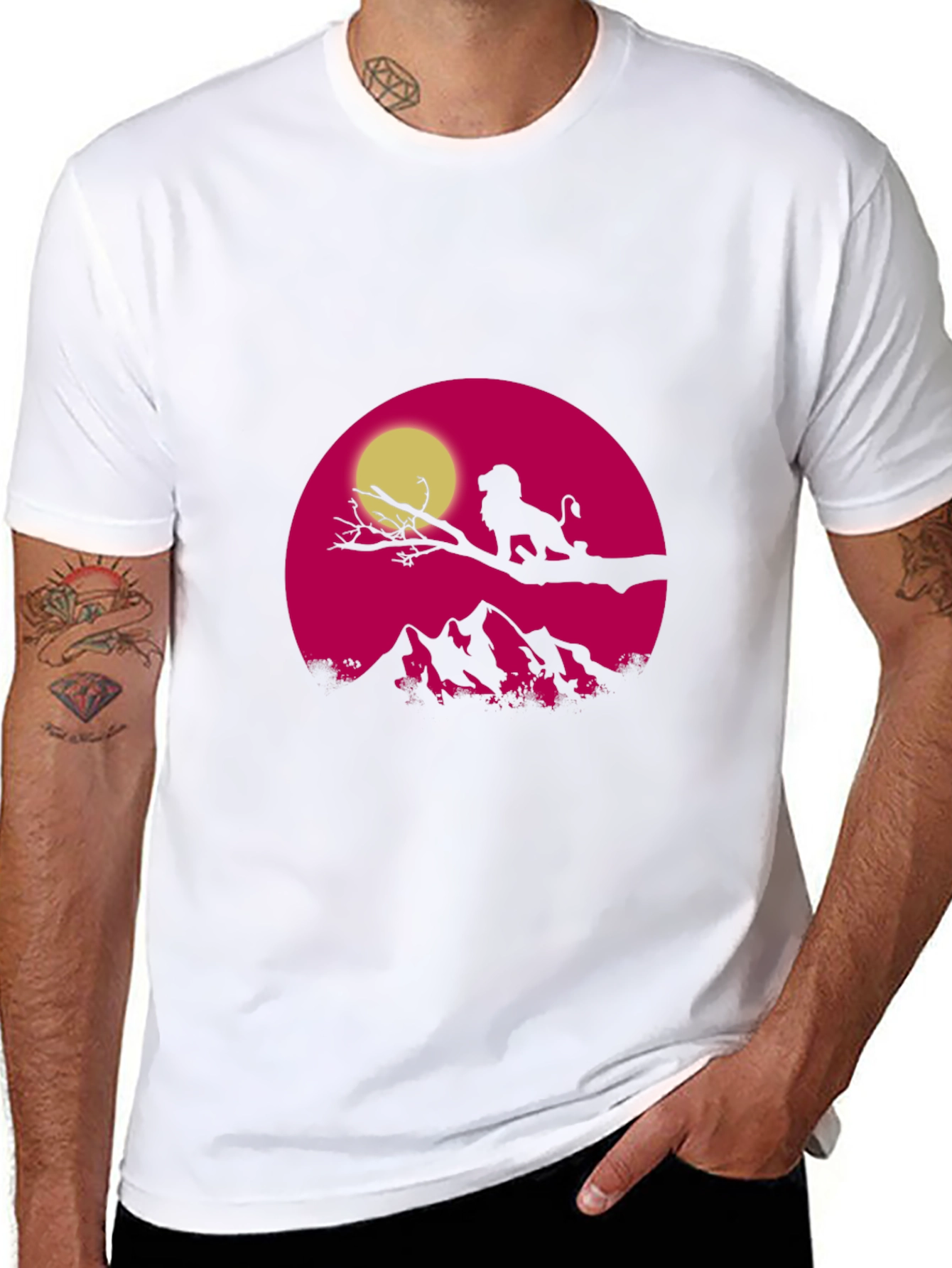 Lion King Sunset T-Shirt - Graphic Print Tee