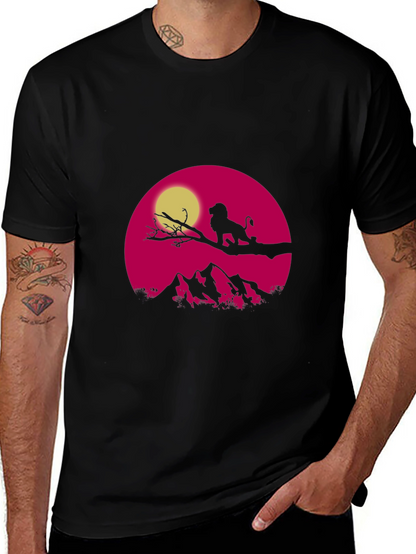Lion King Sunset T-Shirt - Graphic Print Tee