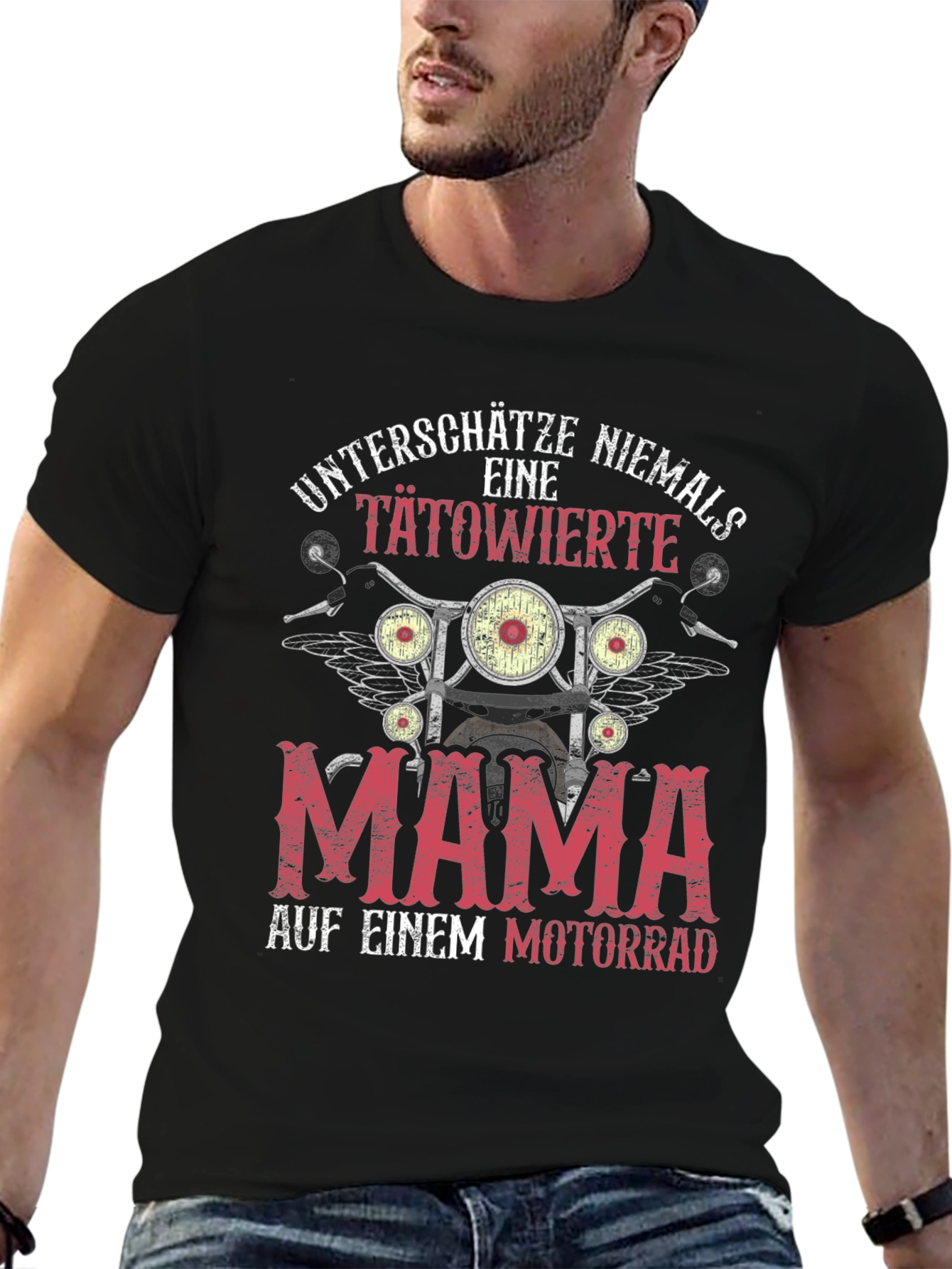 Tattooed Mama Motorcycle Graphic T-Shirt