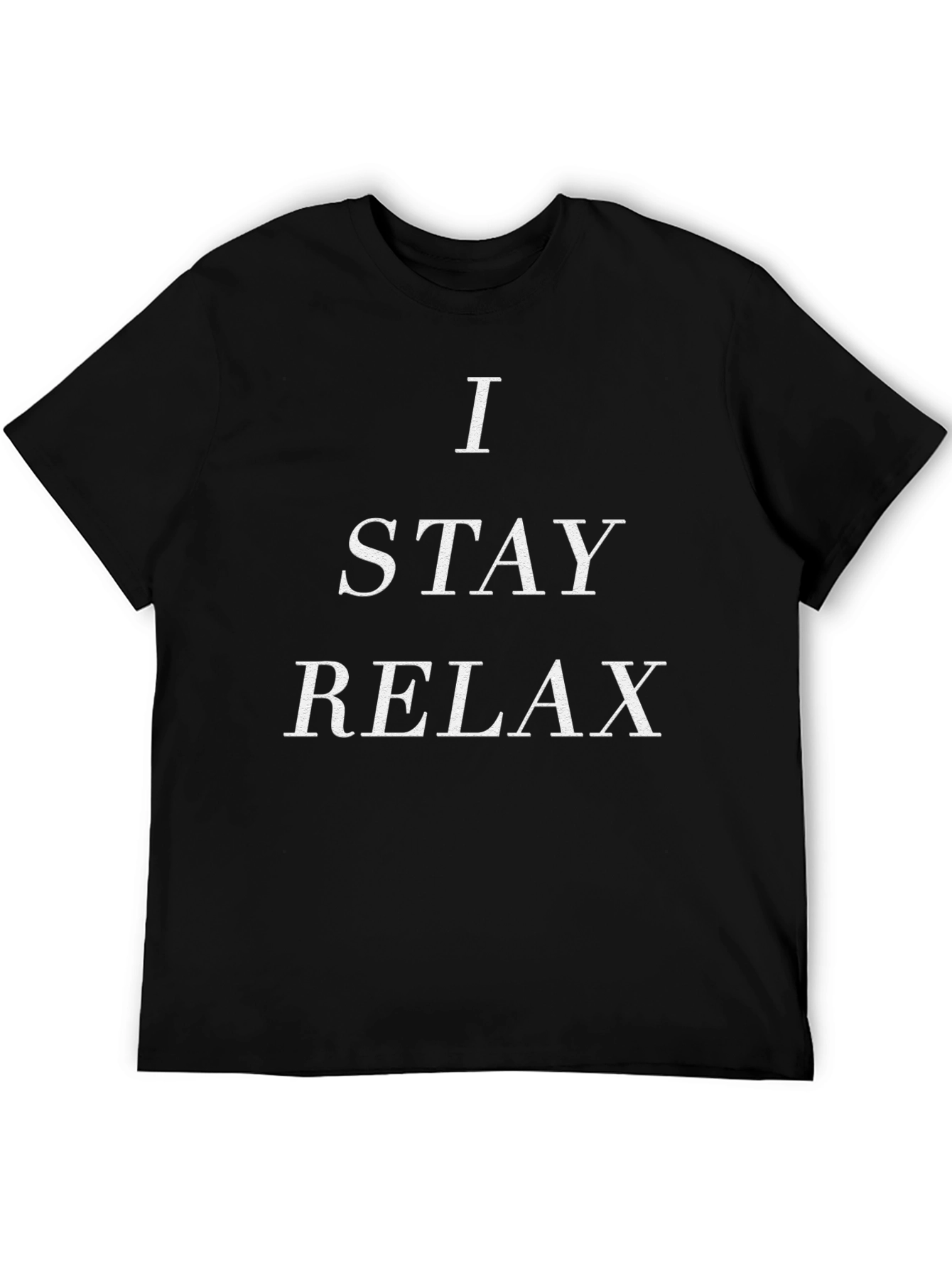 I STAY RELAX Black Graphic T-Shirt
