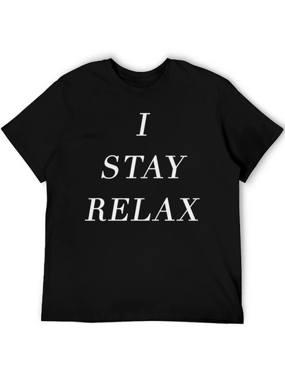 I STAY RELAX Black Graphic T-Shirt