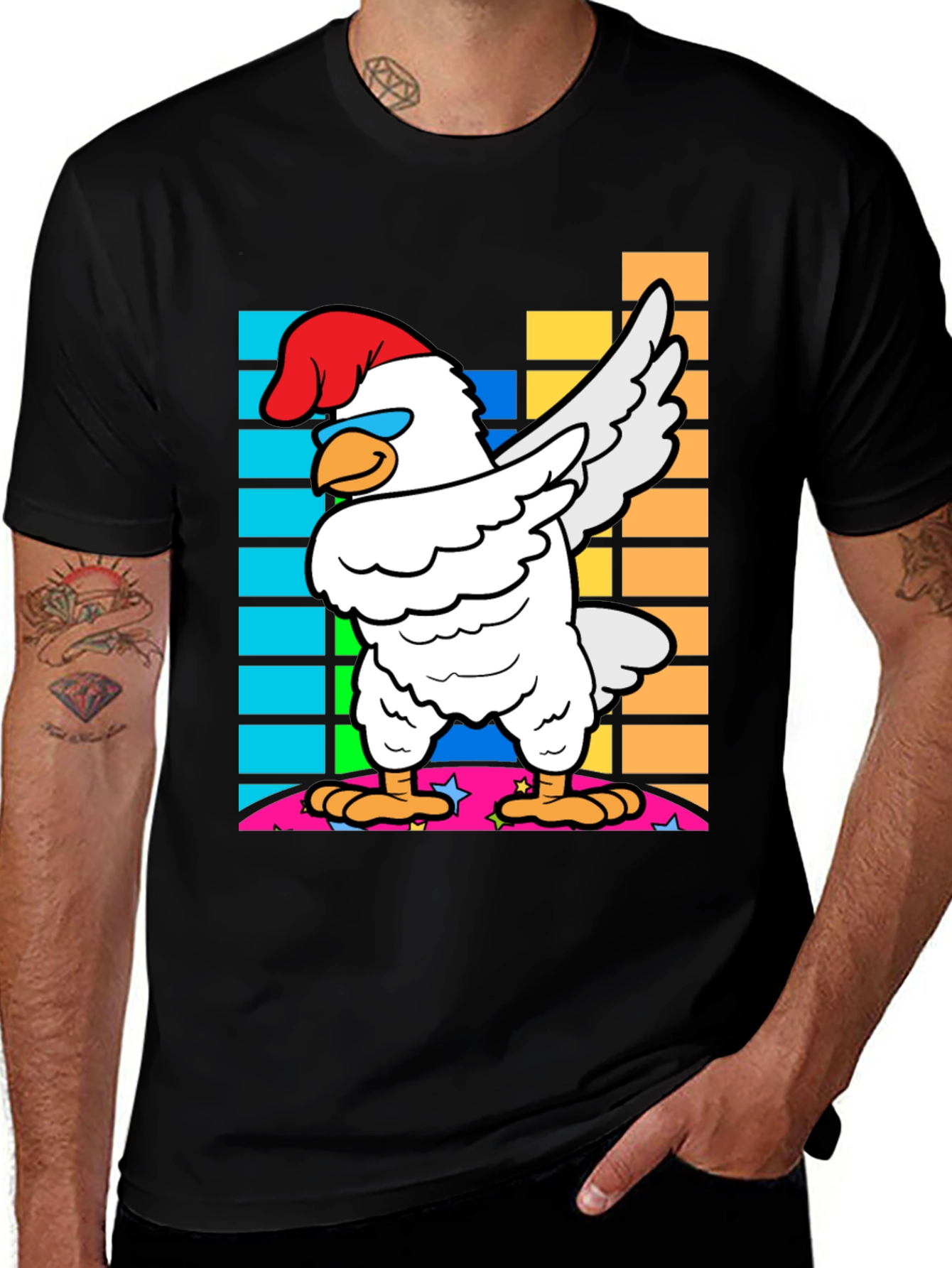 Dabbing Chicken Graphic Tee