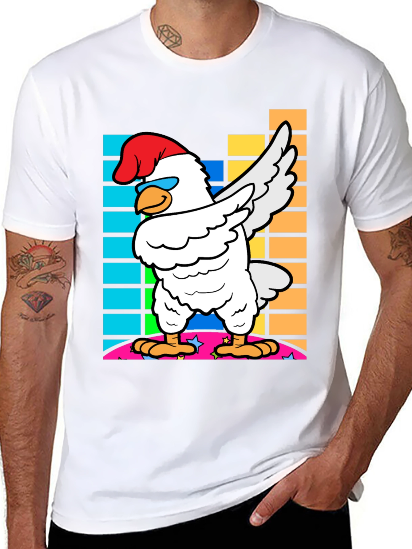 Dabbing Chicken Graphic Tee