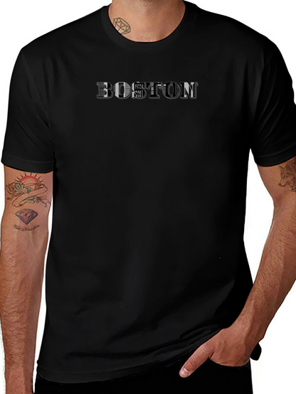 Boston Graphic Print T-Shirt - Black
