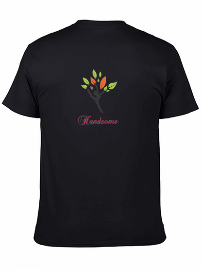 Stylish Black Tee with Handsome Tree Design