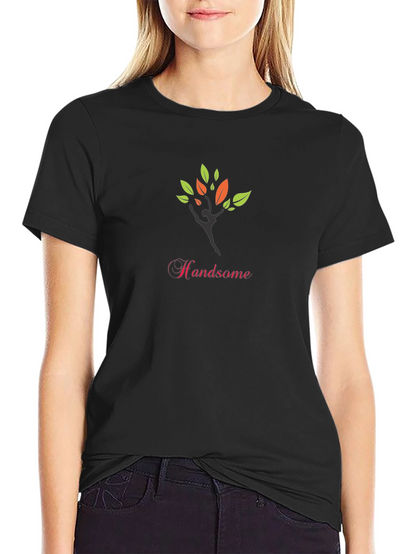 Stylish Black Tee with Handsome Tree Design