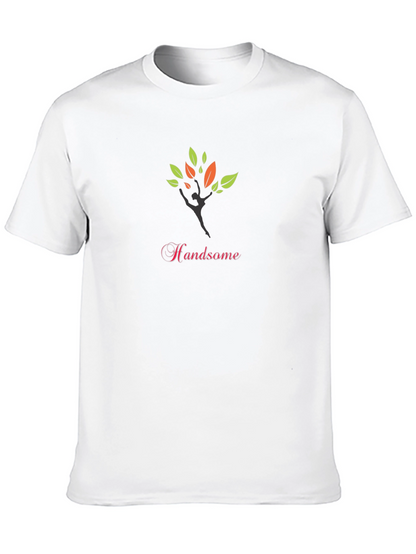 Stylish Black Tee with Handsome Tree Design