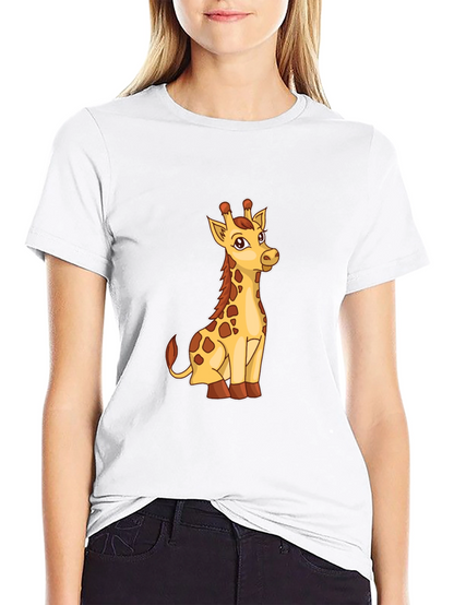 Giraffe Graphic Print Mens Black T-Shirt