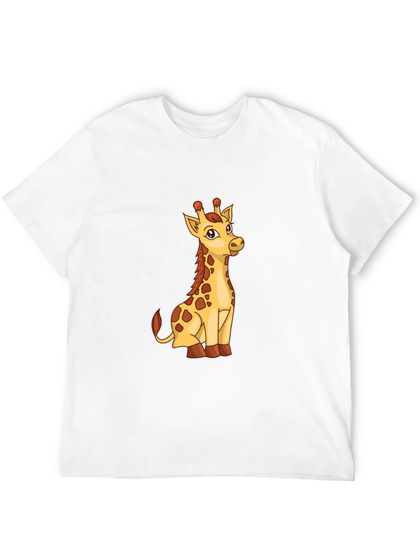 Giraffe Graphic Print Mens Black T-Shirt