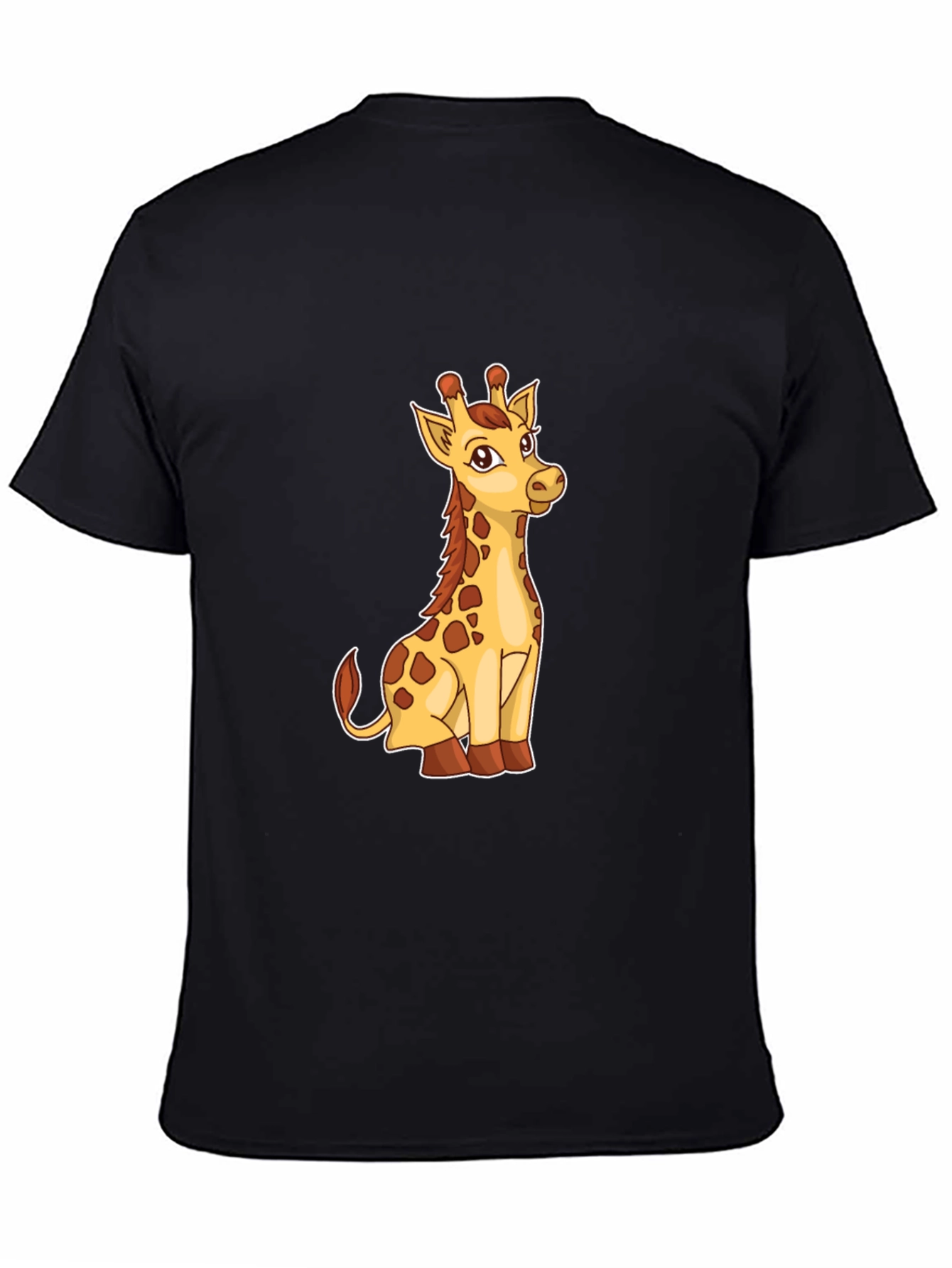 Giraffe Graphic Print Mens Black T-Shirt