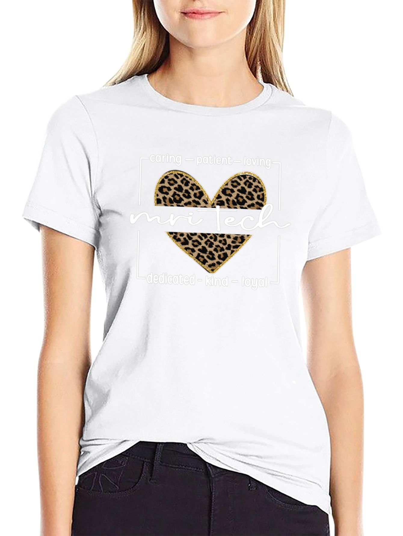 MRI Tech Leopard Heart T-Shirt