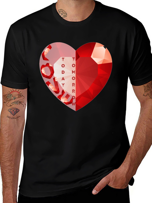 Love Today Tomorrow Graphic Tee - Unique Heart Design
