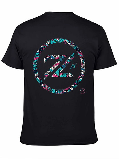 Abstract Feather Z Logo Black Tee