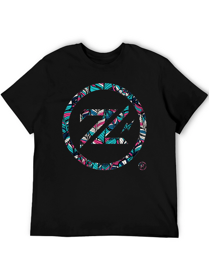 Abstract Feather Z Logo Black Tee