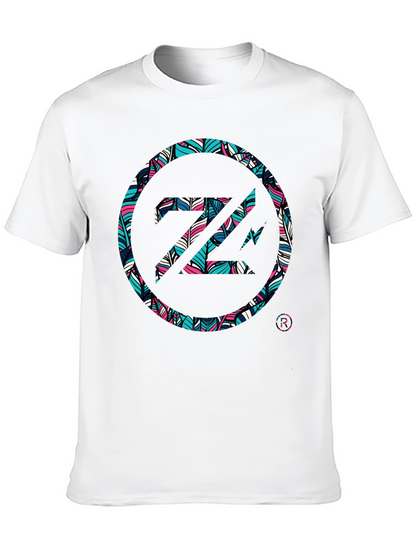 Abstract Feather Z Logo Black Tee