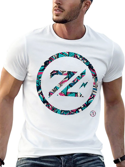 Abstract Feather Z Logo Black Tee