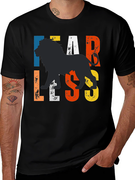 Fearless Lion Graphic Tee - Mens Black T-Shirt