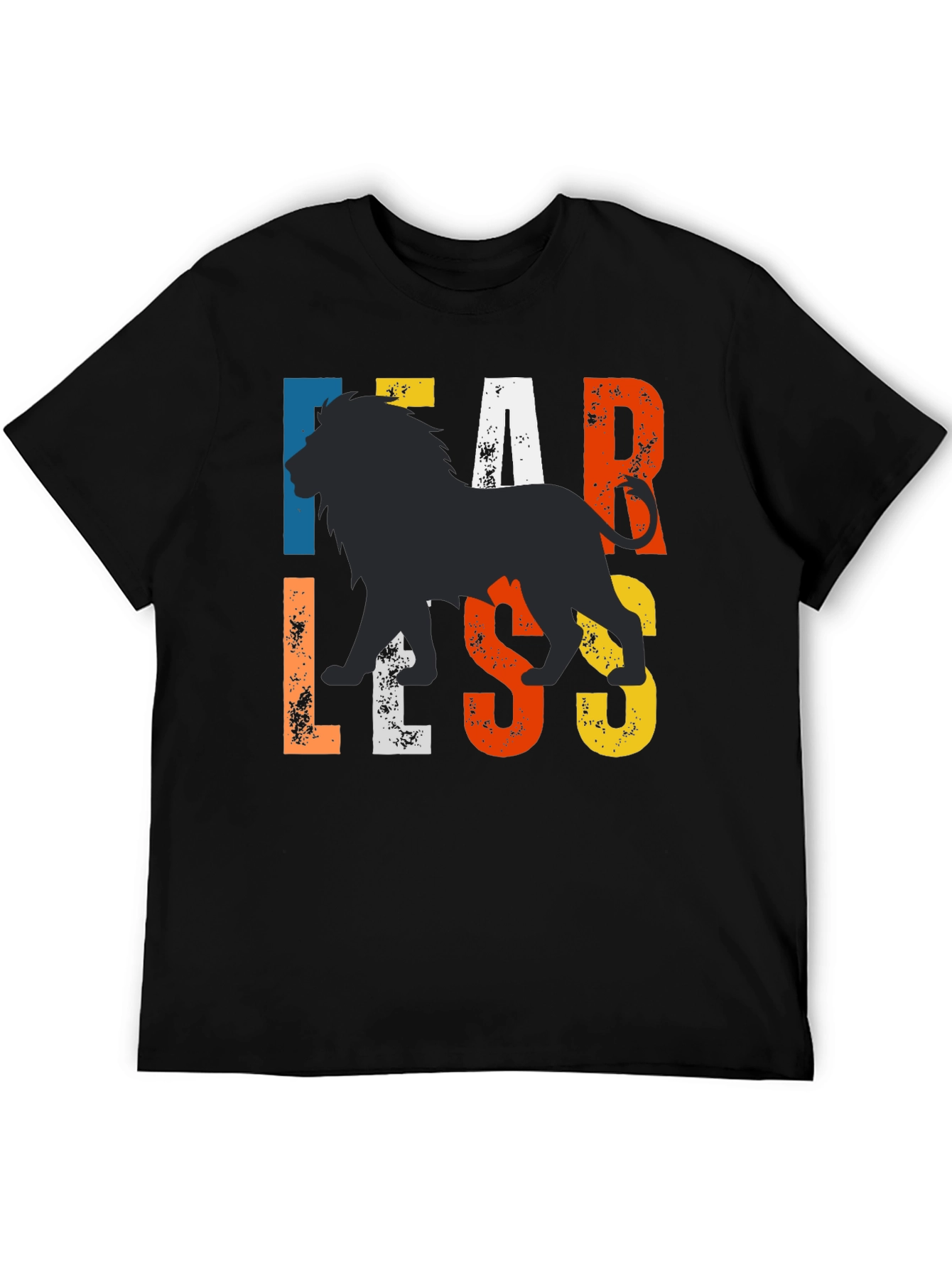 Fearless Lion Graphic Tee - Mens Black T-Shirt
