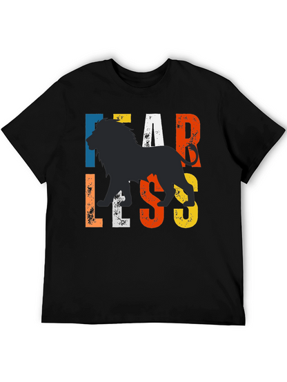 Fearless Lion Graphic Tee - Mens Black T-Shirt