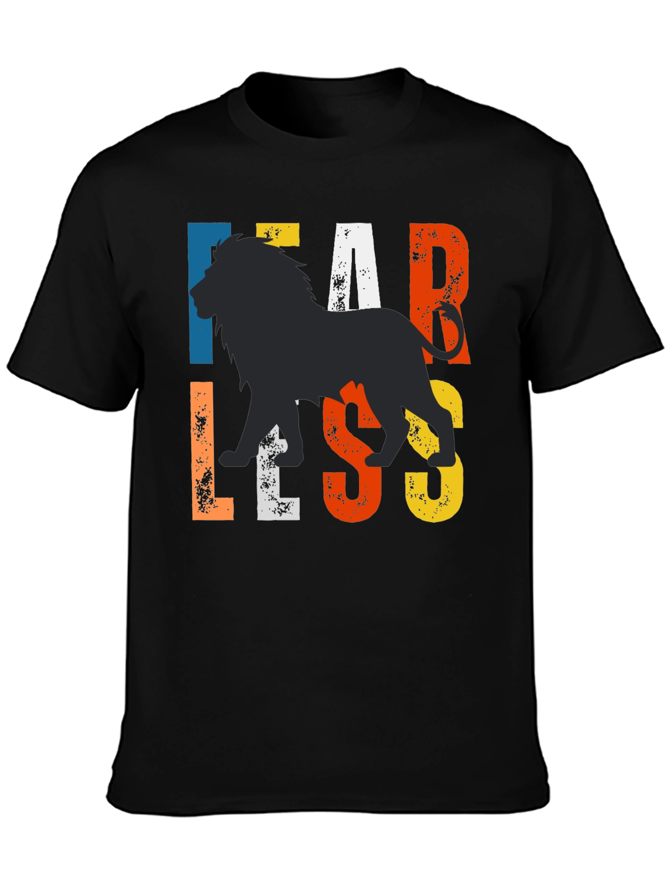 Fearless Lion Graphic Tee - Mens Black T-Shirt