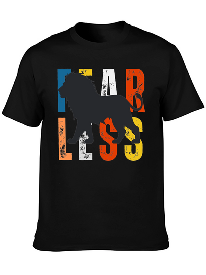 Fearless Lion Graphic Tee - Mens Black T-Shirt