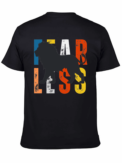 Fearless Lion Graphic Tee - Mens Black T-Shirt
