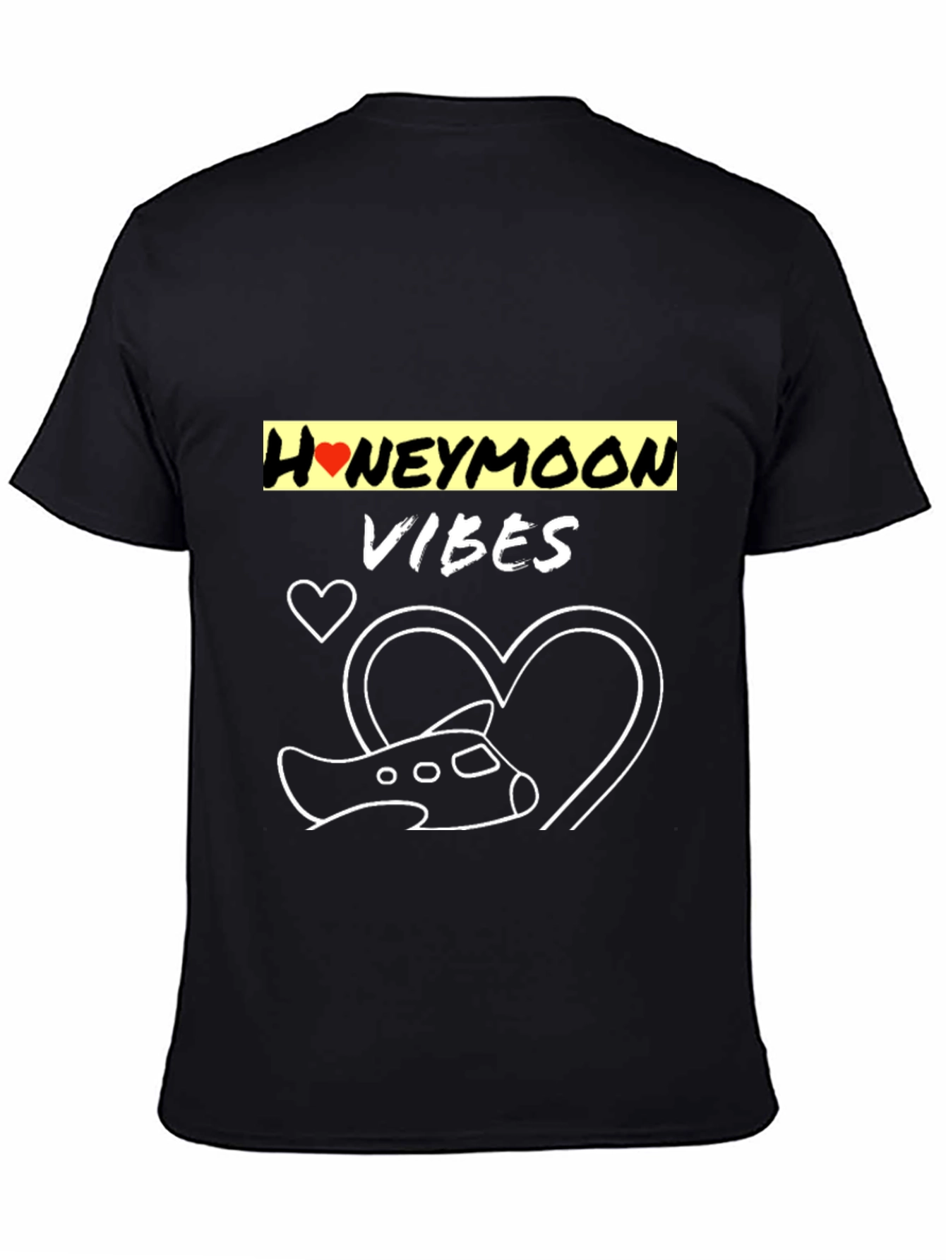 Honeymoon Vibes Black Graphic Tee