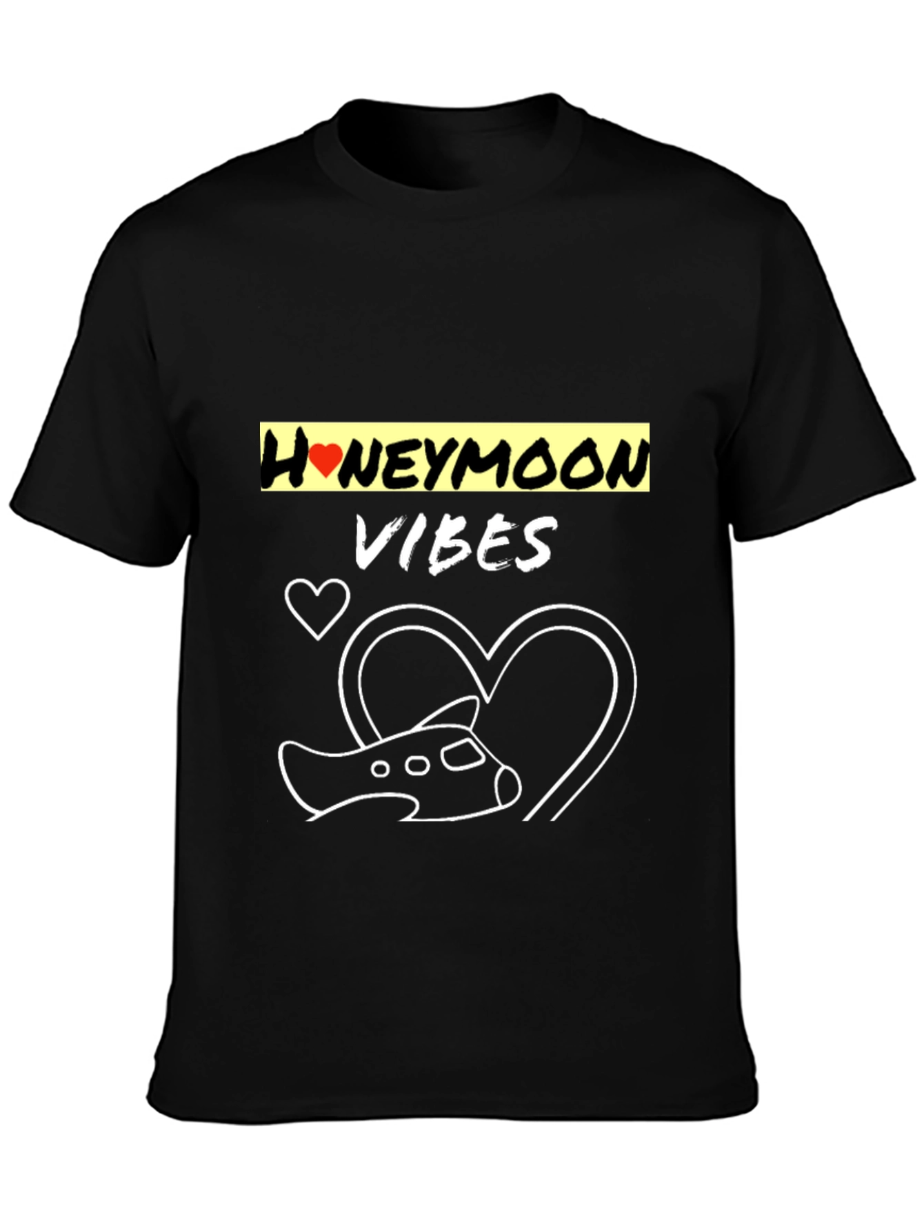 Honeymoon Vibes Black Graphic Tee
