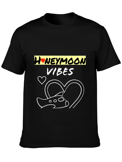 Honeymoon Vibes Black Graphic Tee