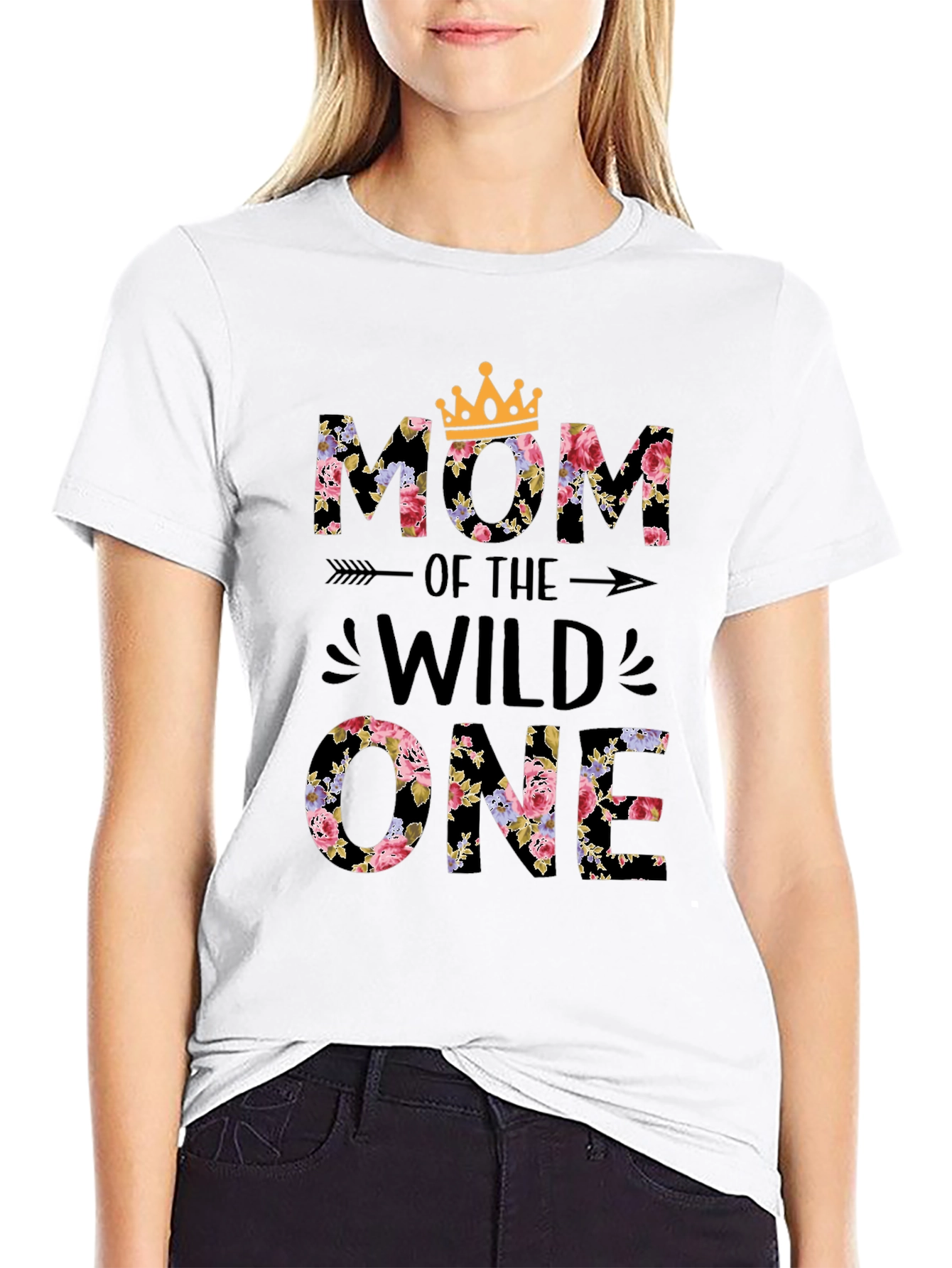Floral Mom of the Wild One Tee