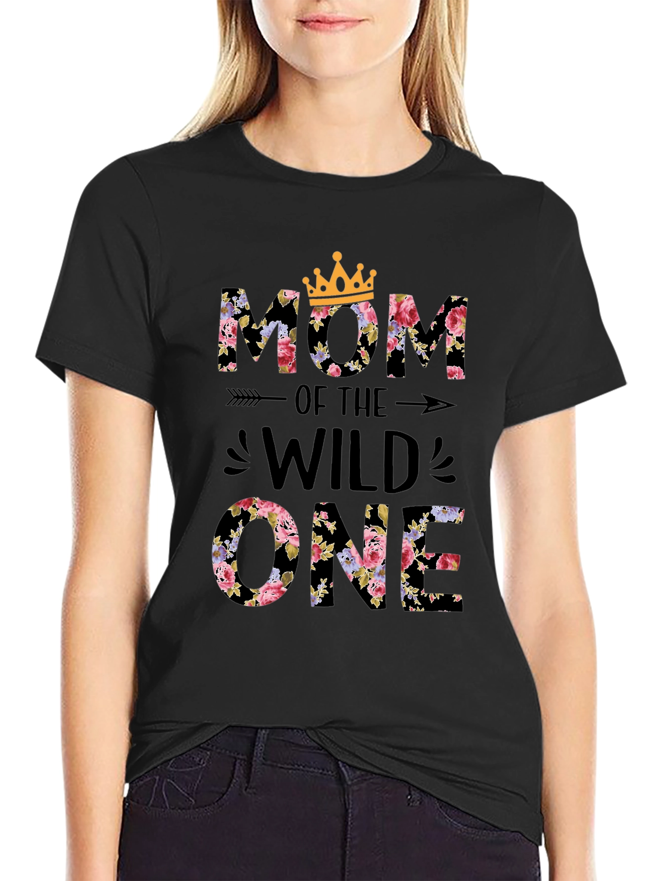 Floral Mom of the Wild One Tee