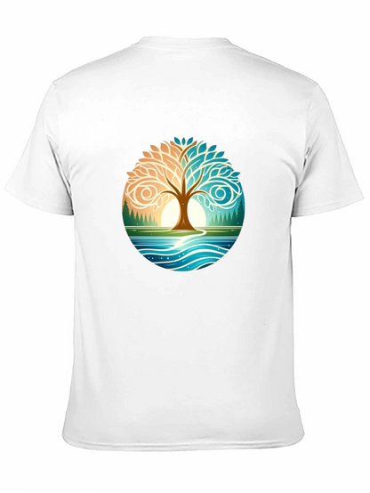 Yin Yang Tree Nature Graphic T-Shirt