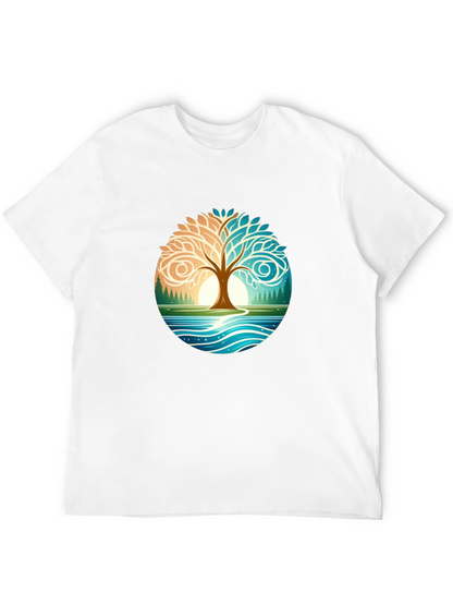 Yin Yang Tree Nature Graphic T-Shirt