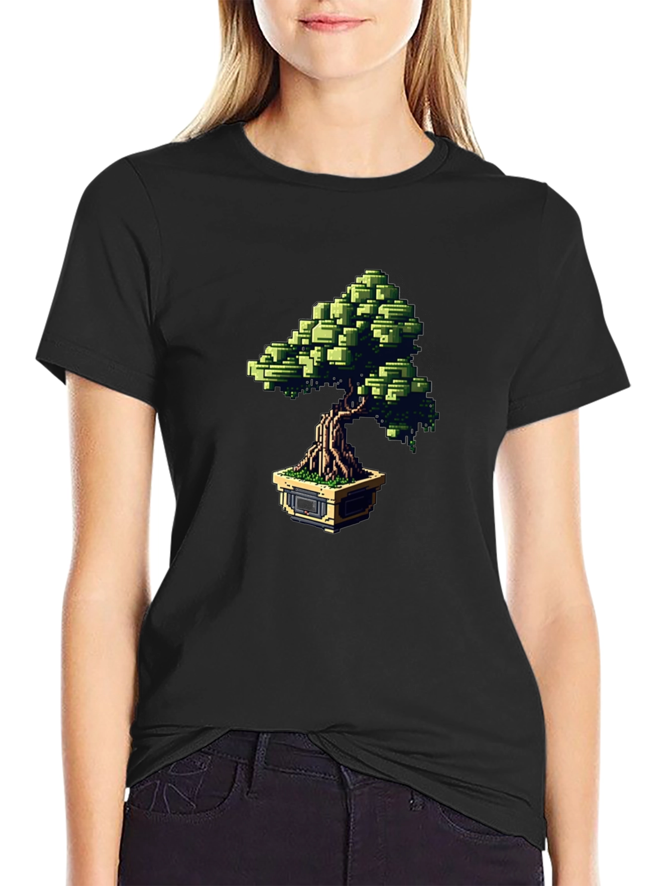 Pixel Bonsai Black T-Shirt