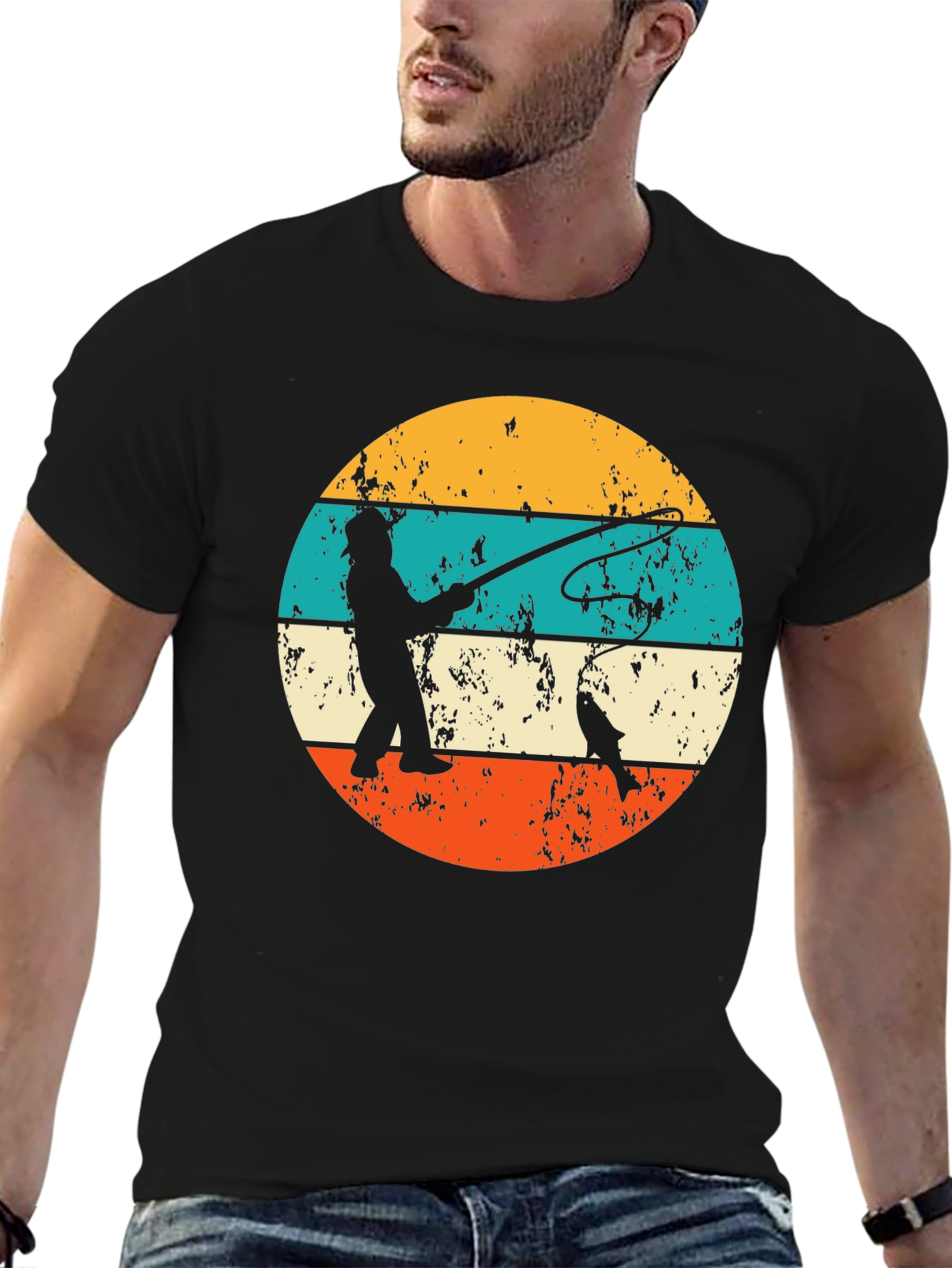 Retro Fishing T-Shirt Fisherman Graphic Tee
