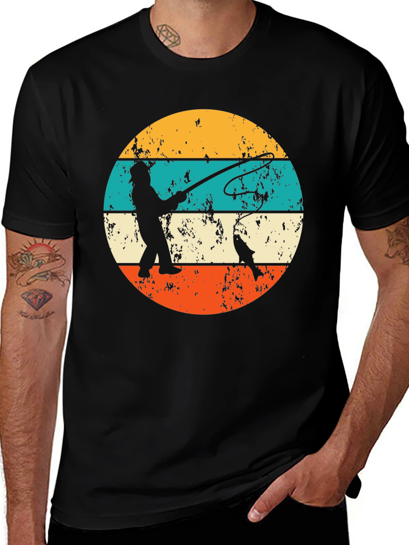 Retro Fishing T-Shirt Fisherman Graphic Tee