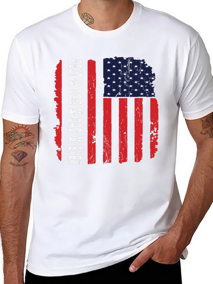 Best Dog Dad Ever American Flag T-Shirt
