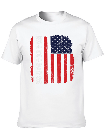 Best Dog Dad Ever American Flag T-Shirt