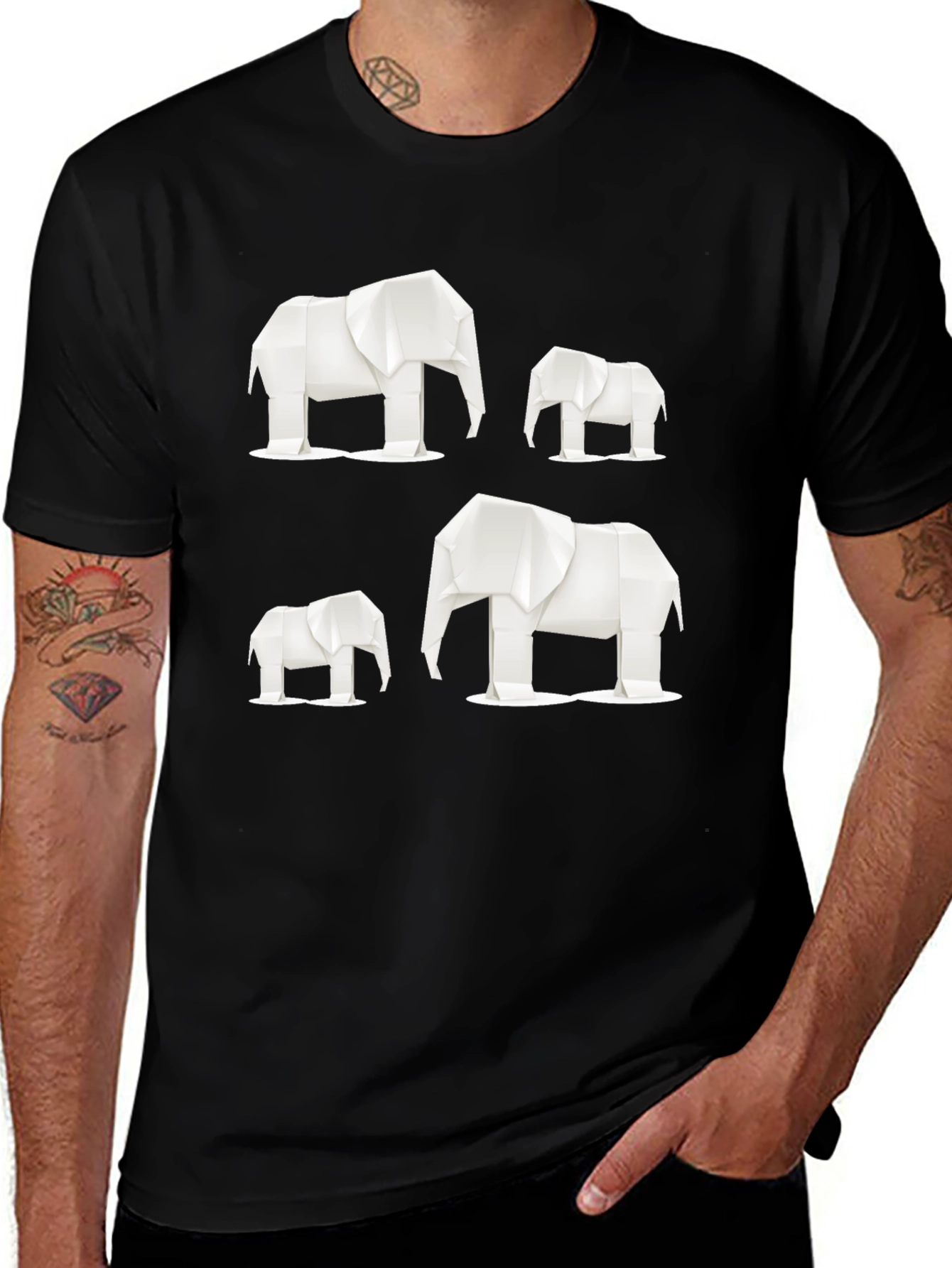 Origami Elephant Graphic Tee