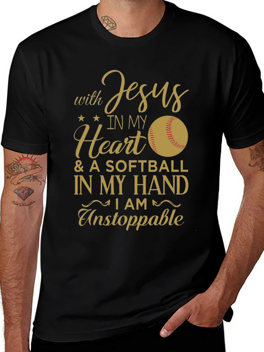 Jesus & Softball T-Shirt - Unstoppable Christian Sports Apparel