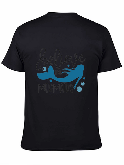 Believe in Mermaids T-Shirt - Black