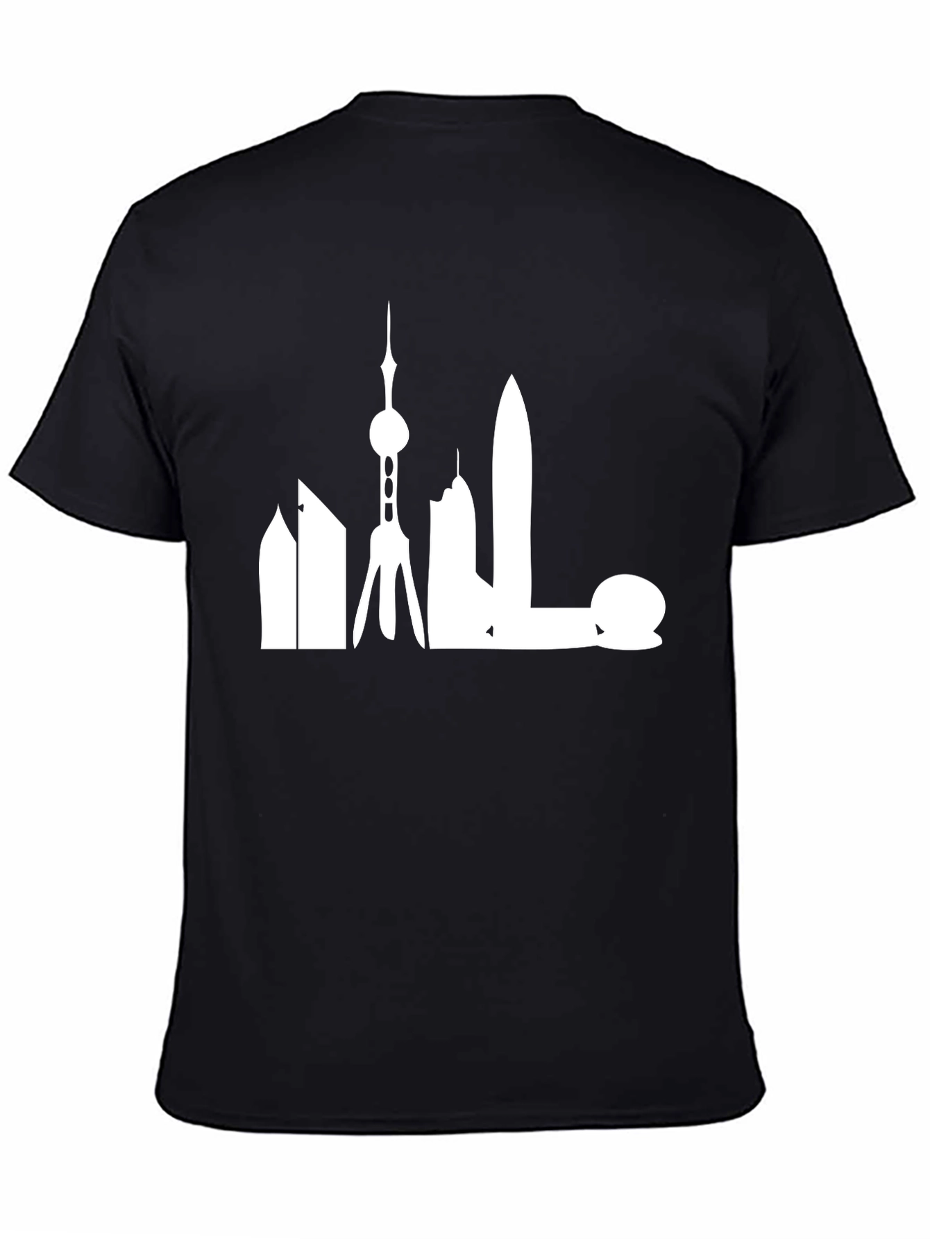 Shanghai Skyline Graphic Tee - Modern Cityscape Shirt
